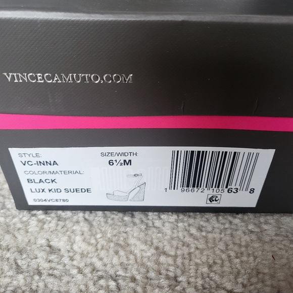 Nib vince camuto inna platform black suede heels 6.5 - Picture 5 of 6